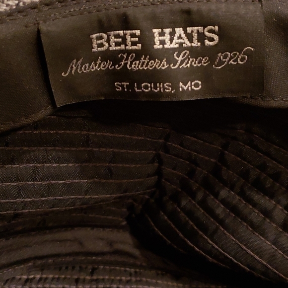 BEE Hats USA Fedora Wool Herringbone Black & Grey - Picture 4 of 9